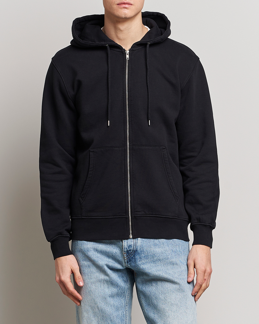 Herr | Kläder | Colorful Standard | Classic Organic Full Zip Hood Deep Black