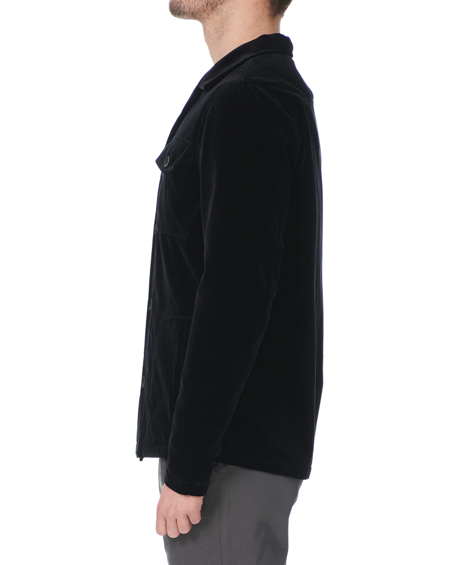 Herr | Skjortor | Oscar Jacobson | Holger Velvet Shirt Jacket Black