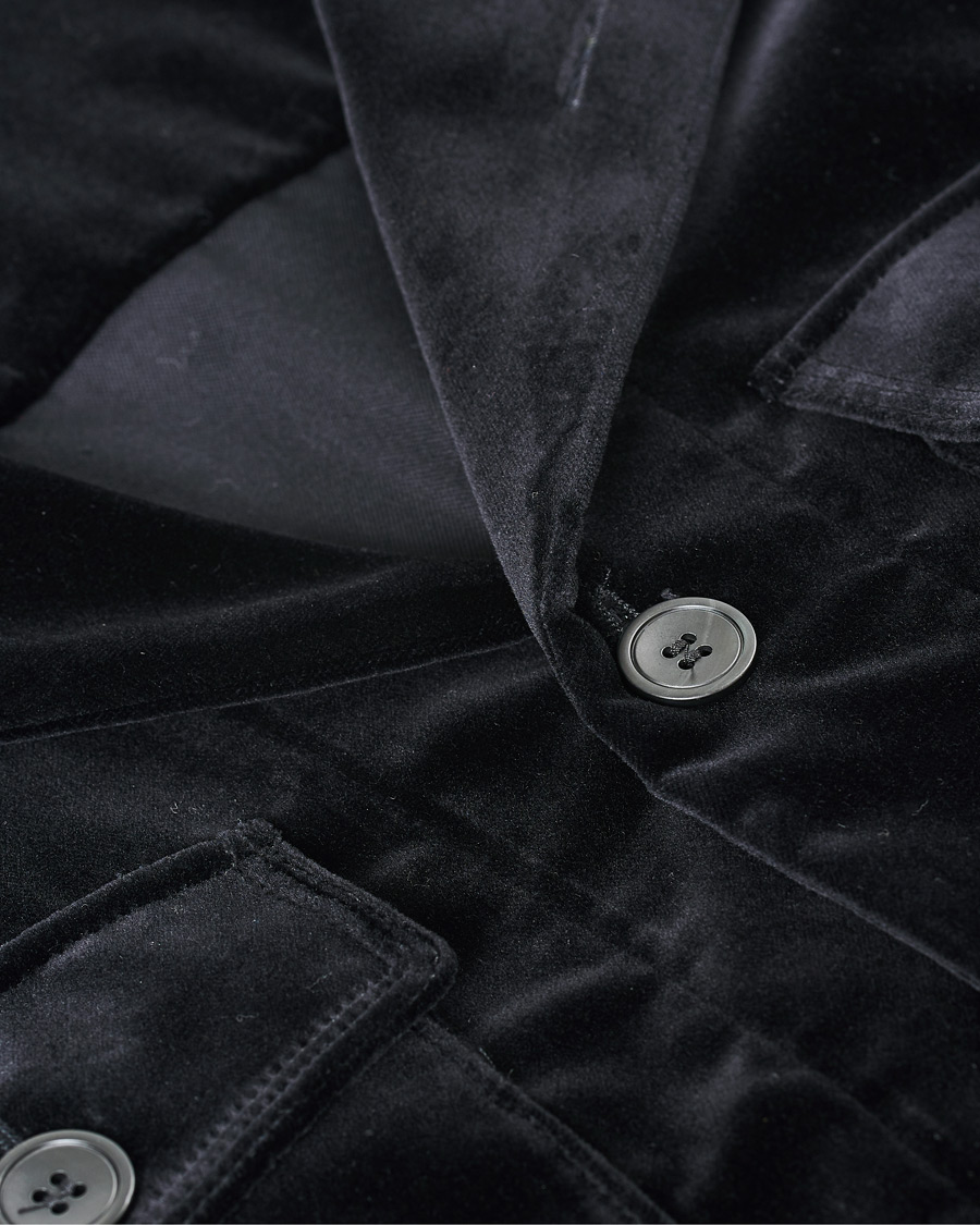 Herr | Skjortor | Oscar Jacobson | Holger Velvet Shirt Jacket Black