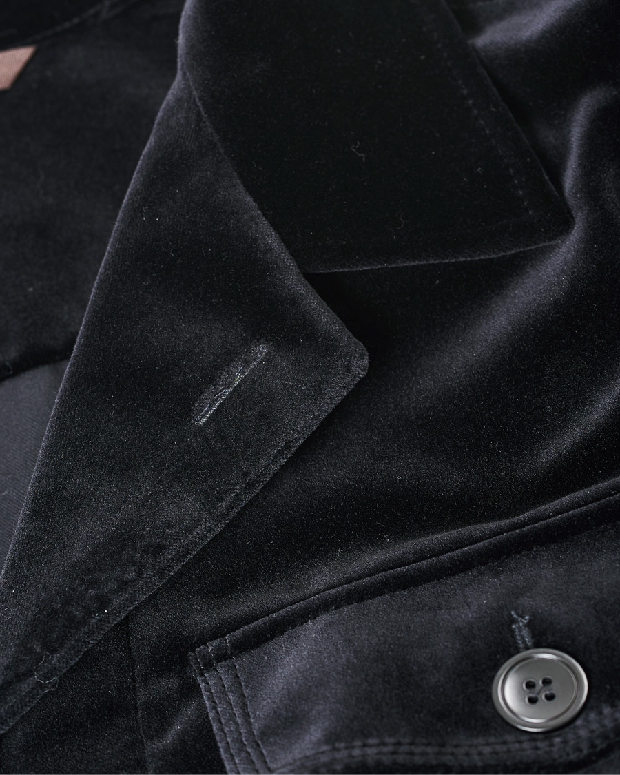 Herr | Skjortor | Oscar Jacobson | Holger Velvet Shirt Jacket Black