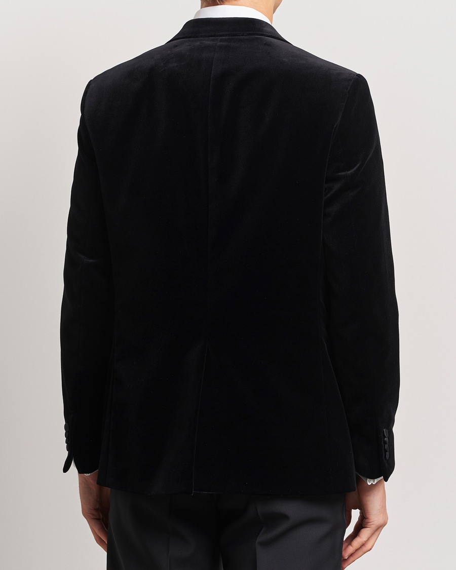 Herr | Kavajer | Oscar Jacobson | Frampton Velvet Tuxedo Blazer Black