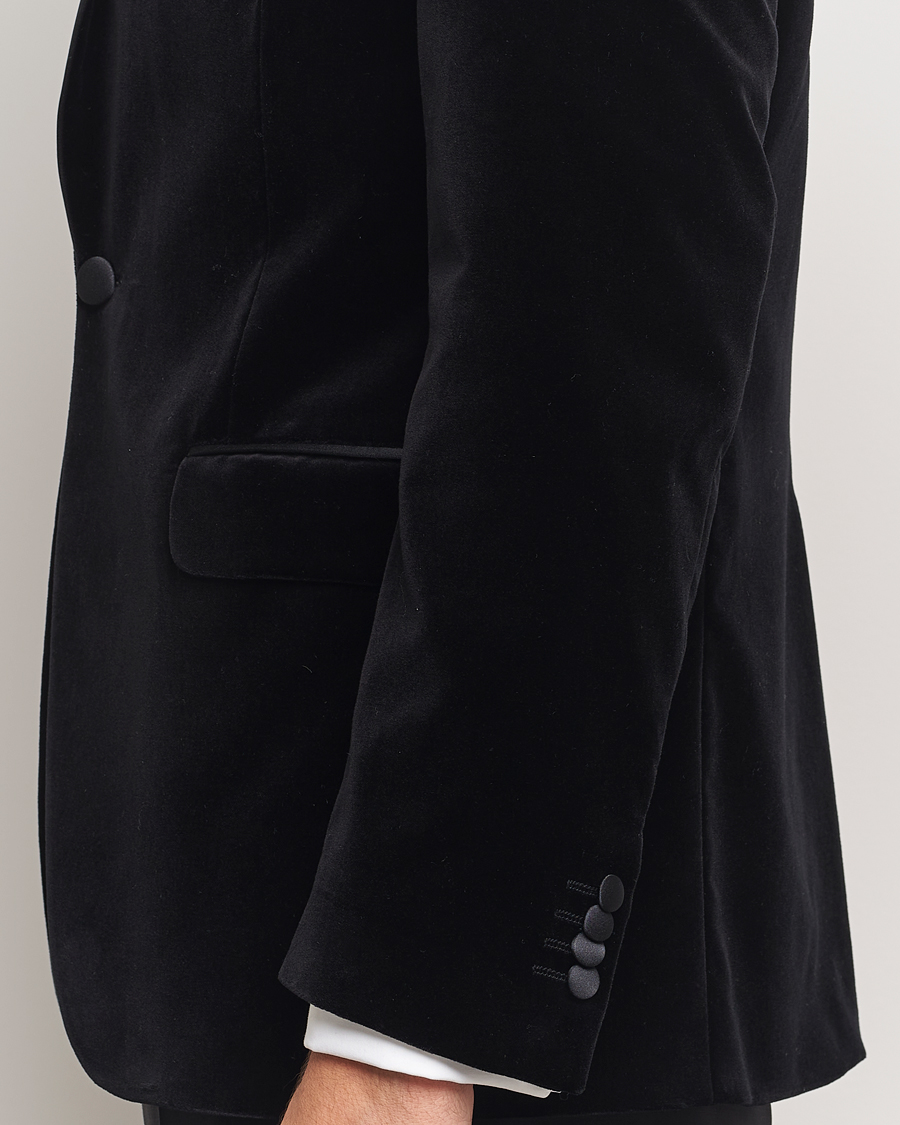 Herr | Kavajer | Oscar Jacobson | Frampton Velvet Tuxedo Blazer Black