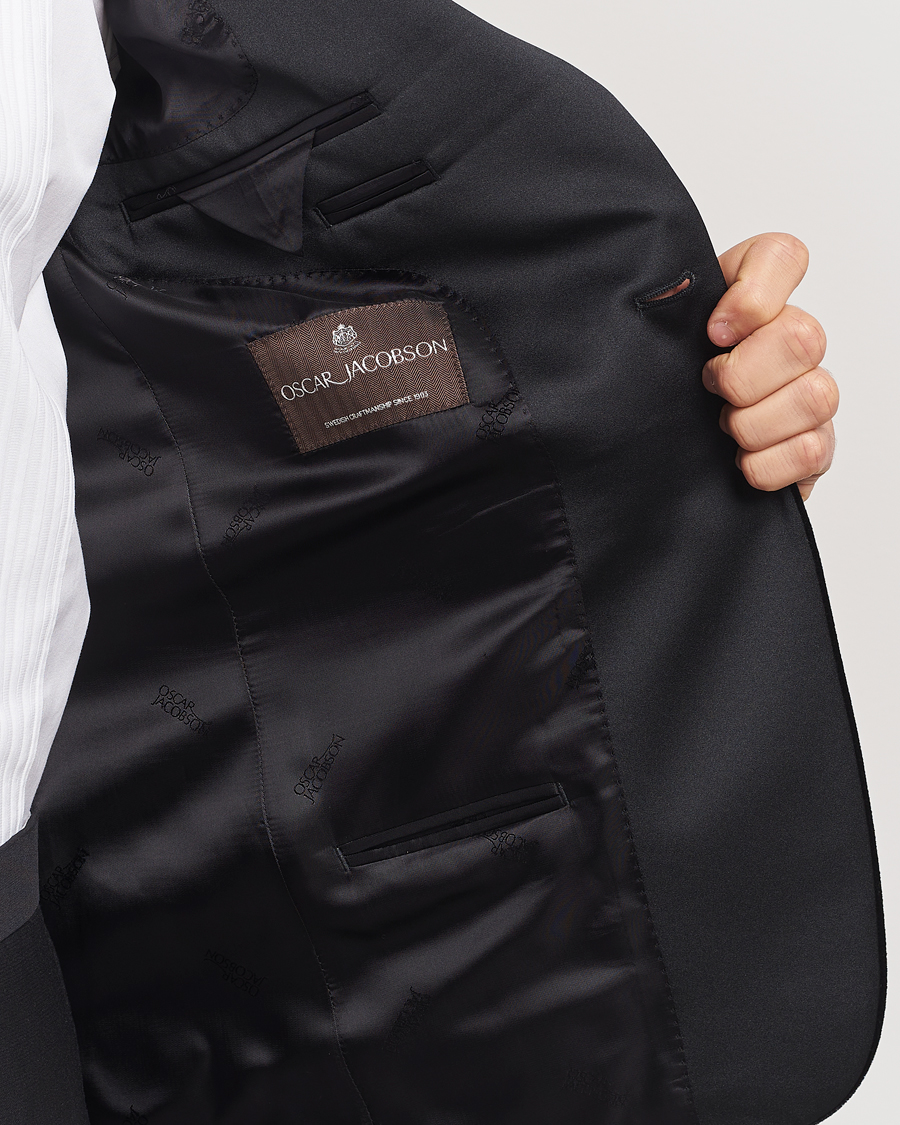 Herr | Kavajer | Oscar Jacobson | Frampton Velvet Tuxedo Blazer Black