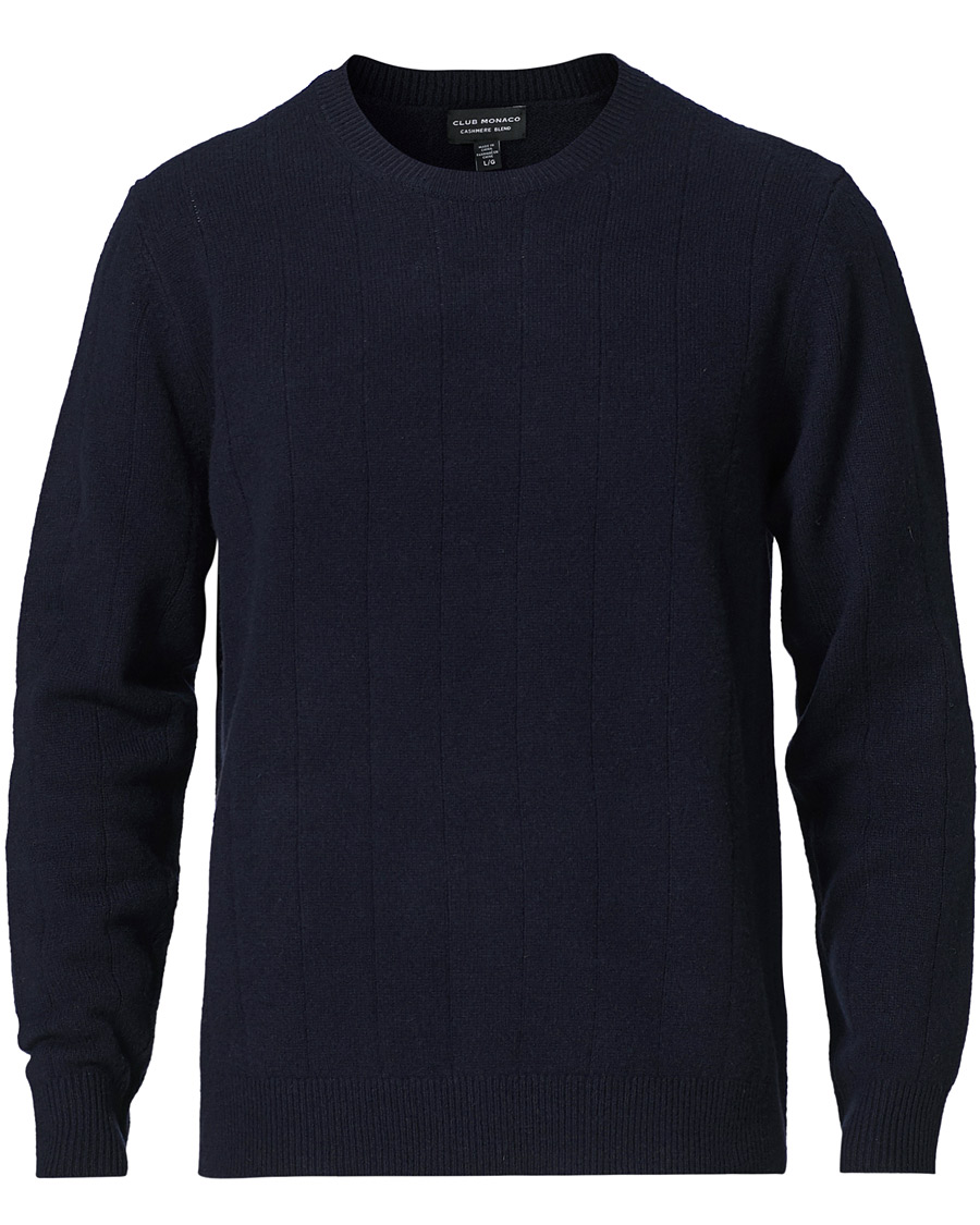 Herr | Tröjor | Club Monaco | Cashmere Blend Needle Stitched Sweater Navy