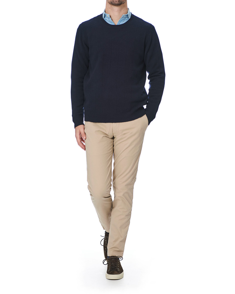 Herr | Tröjor | Club Monaco | Cashmere Blend Needle Stitched Sweater Navy