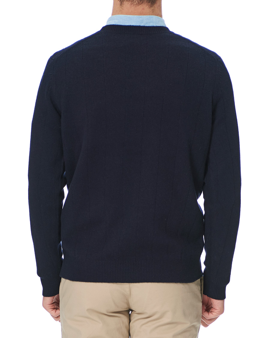 Herr | Tröjor | Club Monaco | Cashmere Blend Needle Stitched Sweater Navy