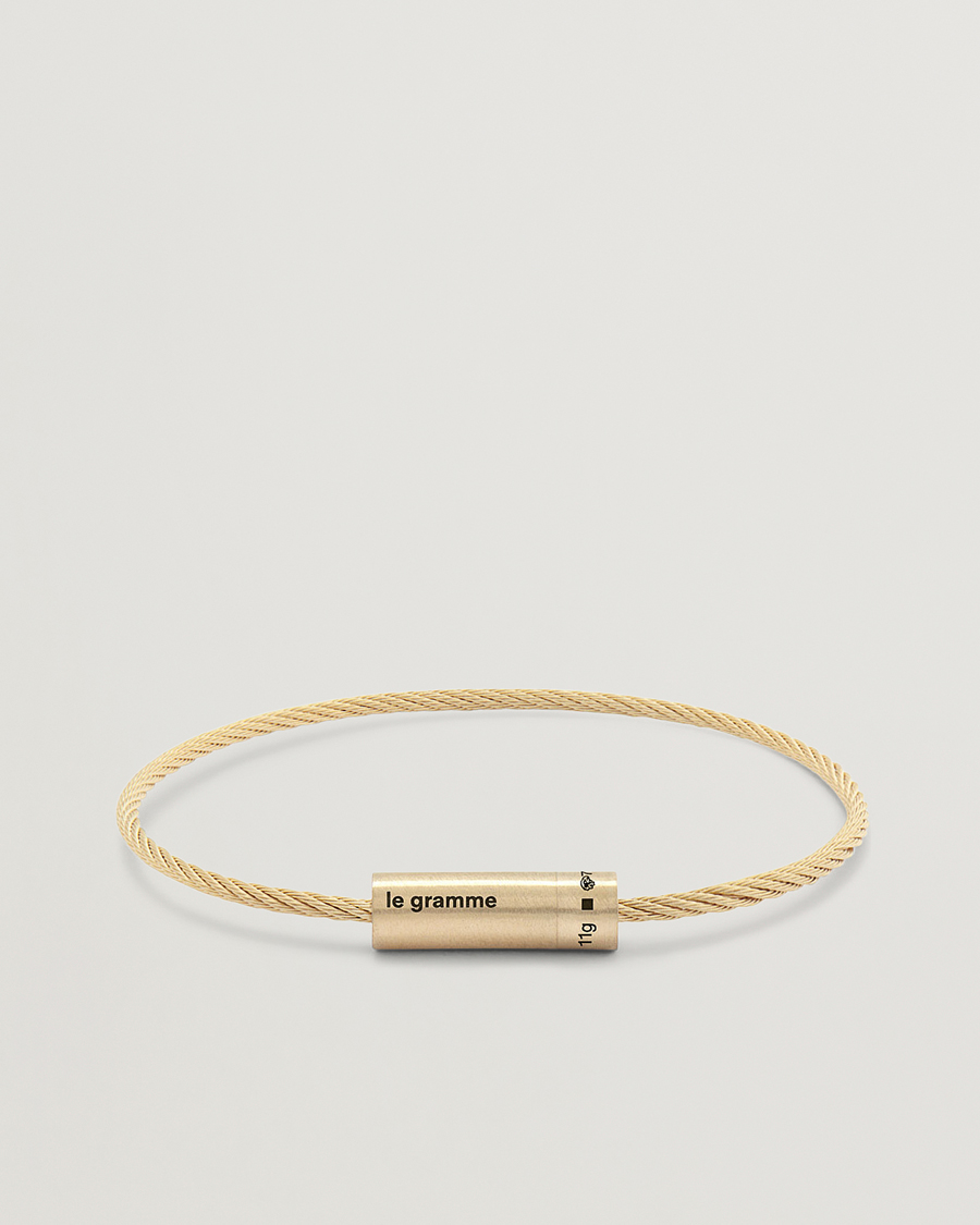 LE GRAMME Cable Bracelet Brushed Gold 18 Karat 11g