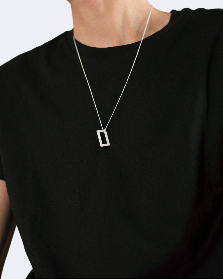 Herr | Accessoarer | LE GRAMME | Rectangular Necklace Le 3.4 Sterling Silver