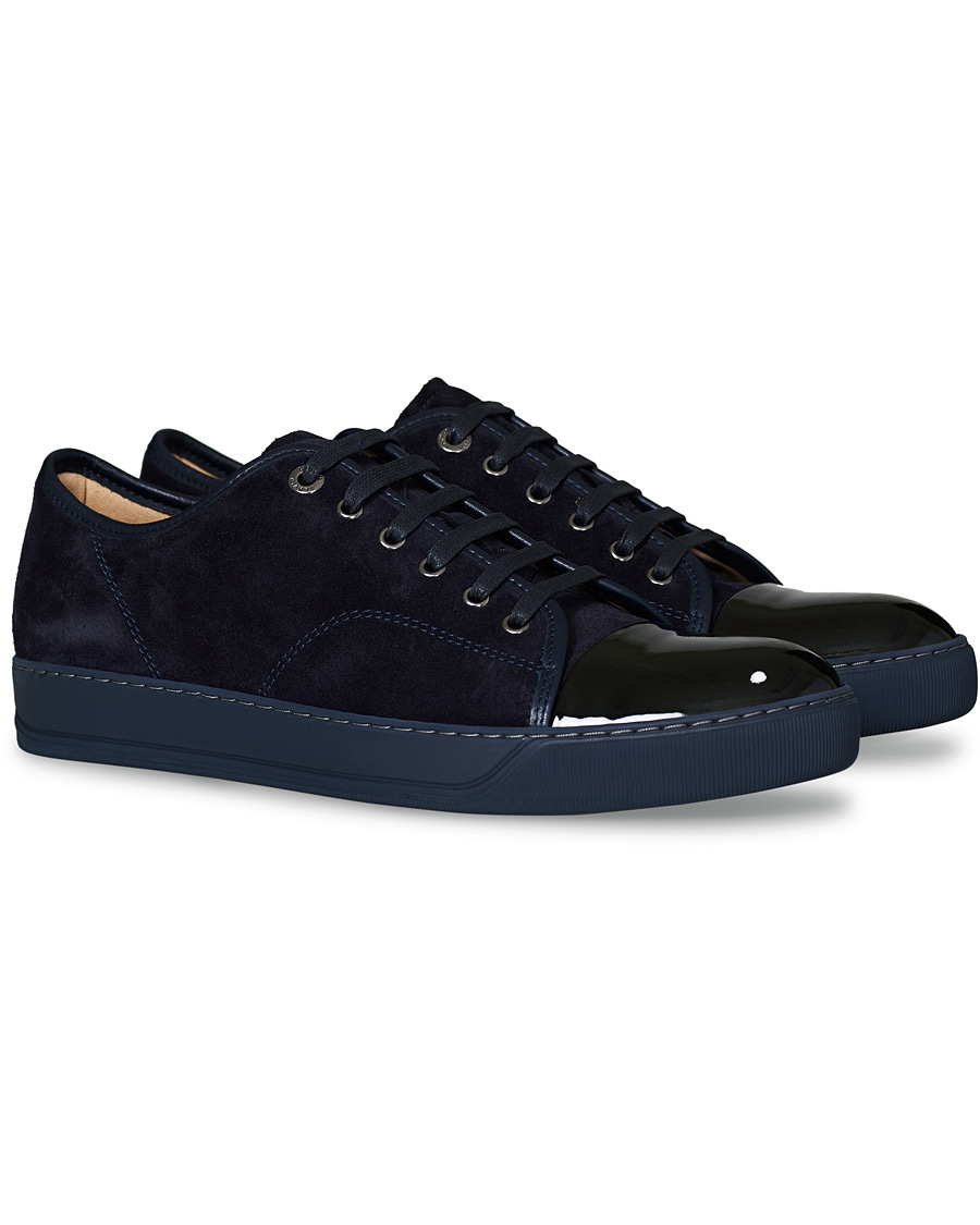 Herr | Lanvin Patent Captoe Sneaker Dark Blue/Dark Blue | Lanvin | Patent Captoe Sneaker Dark Blue/Dark Blue