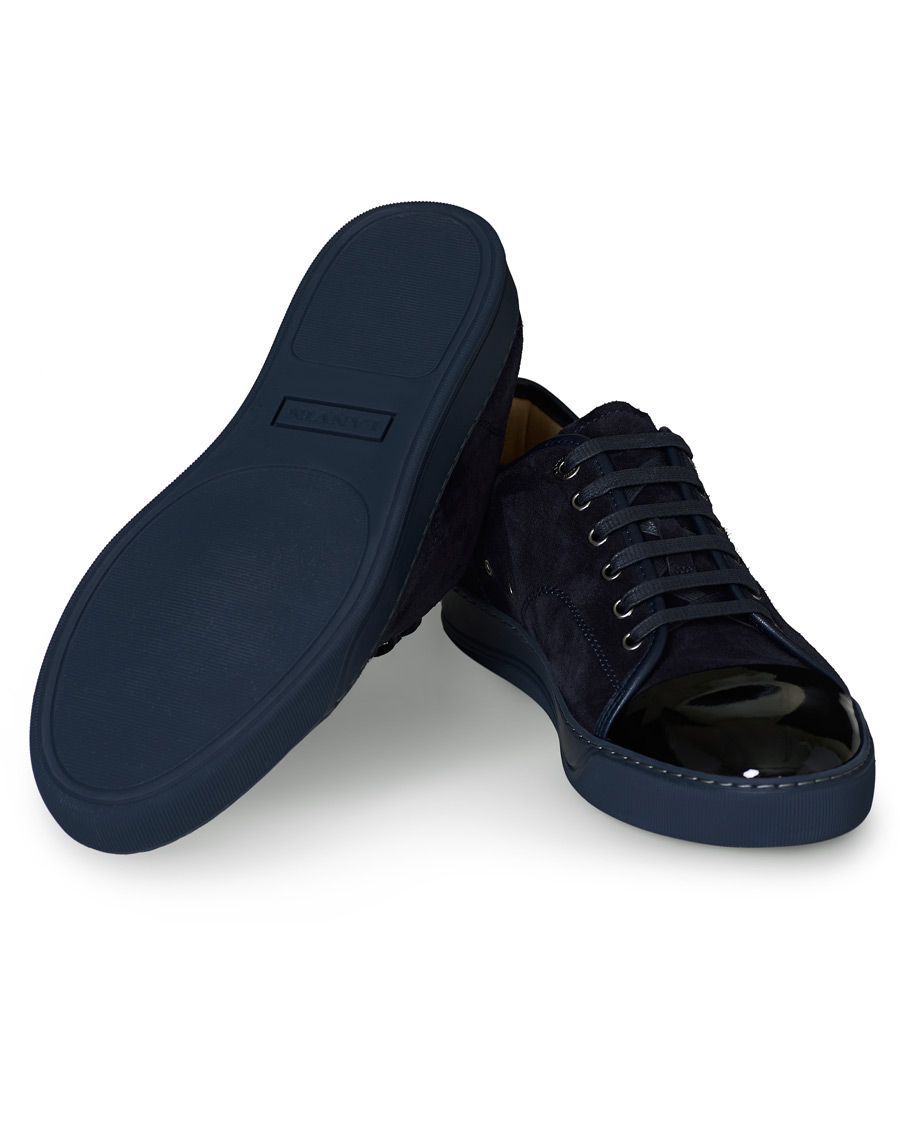 Herr | Lanvin Patent Captoe Sneaker Dark Blue/Dark Blue | Lanvin | Patent Captoe Sneaker Dark Blue/Dark Blue
