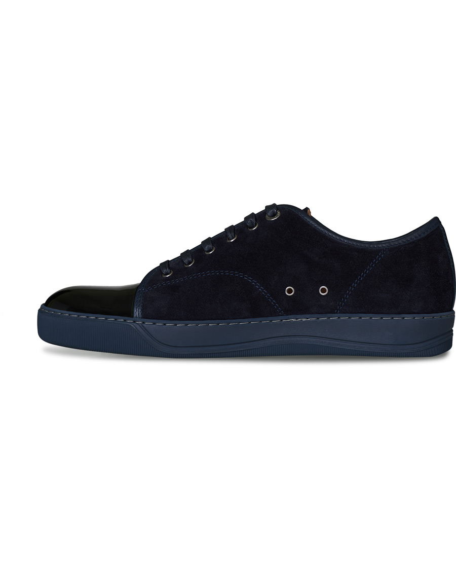 Herr | Lanvin Patent Captoe Sneaker Dark Blue/Dark Blue | Lanvin | Patent Captoe Sneaker Dark Blue/Dark Blue