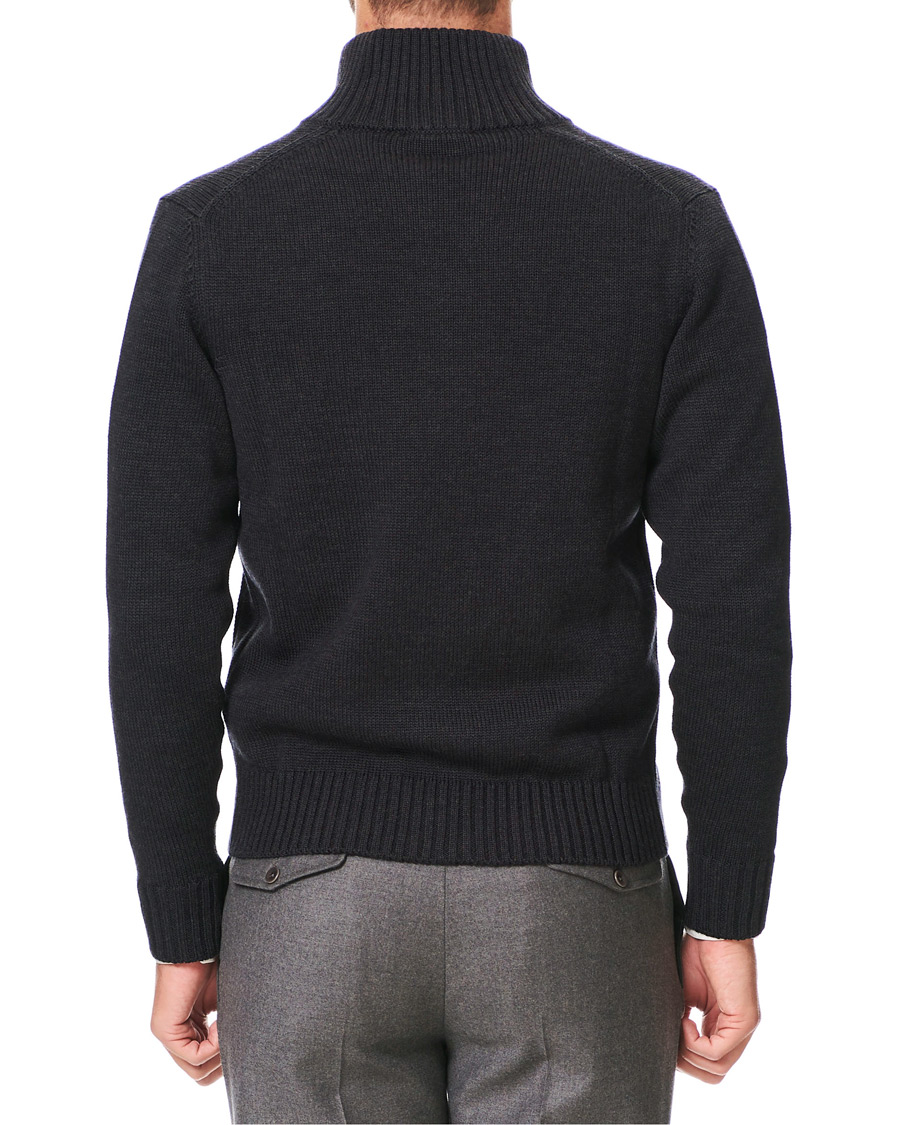 Herr | Tröjor | Zanone | Virgin Merino Wool Chioto Cardigan Charcoal