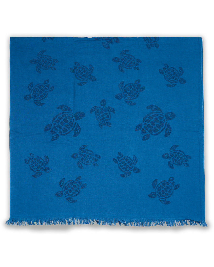 Herr | Vilebrequin Turtle Jacquard Beach Towel Blue | Vilebrequin | Turtle Jacquard Beach Towel Blue
