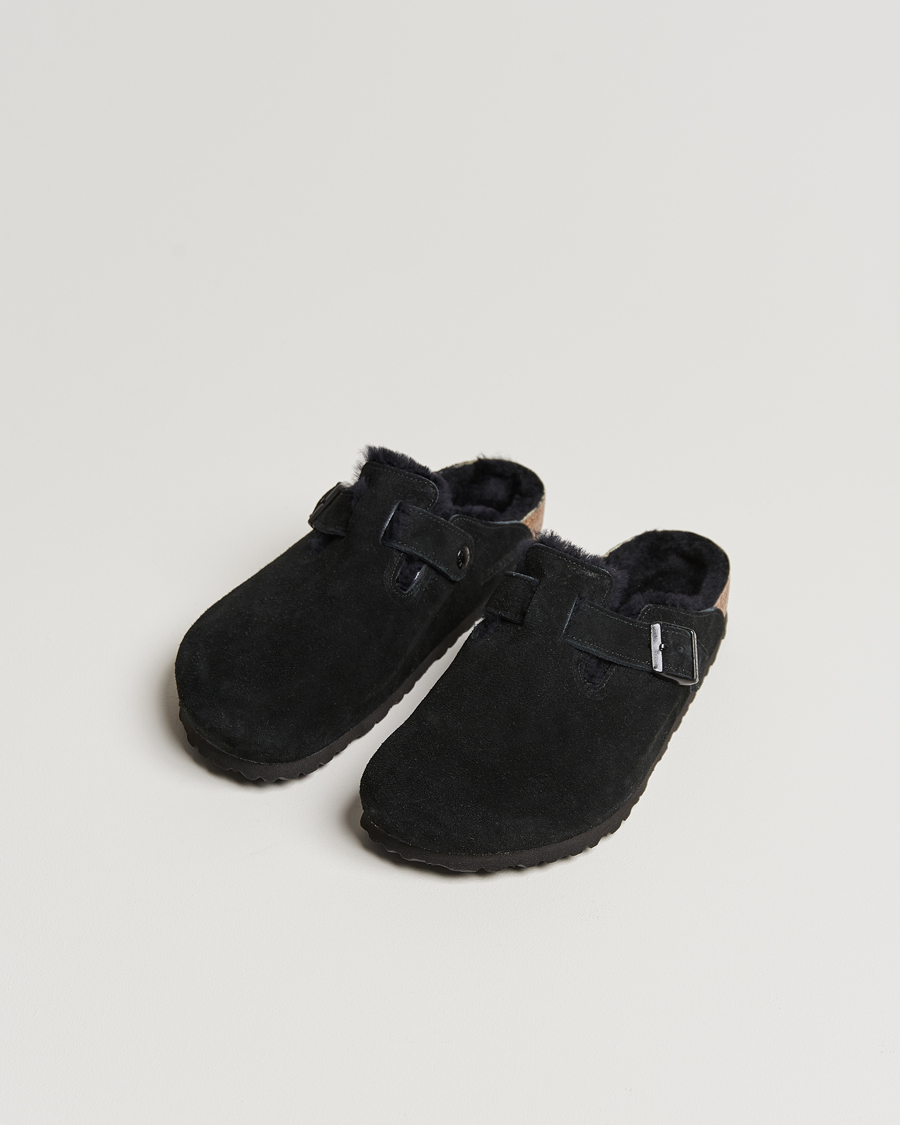 Herr | Sandaler & Tofflor | BIRKENSTOCK | Boston Shearling Black Suede