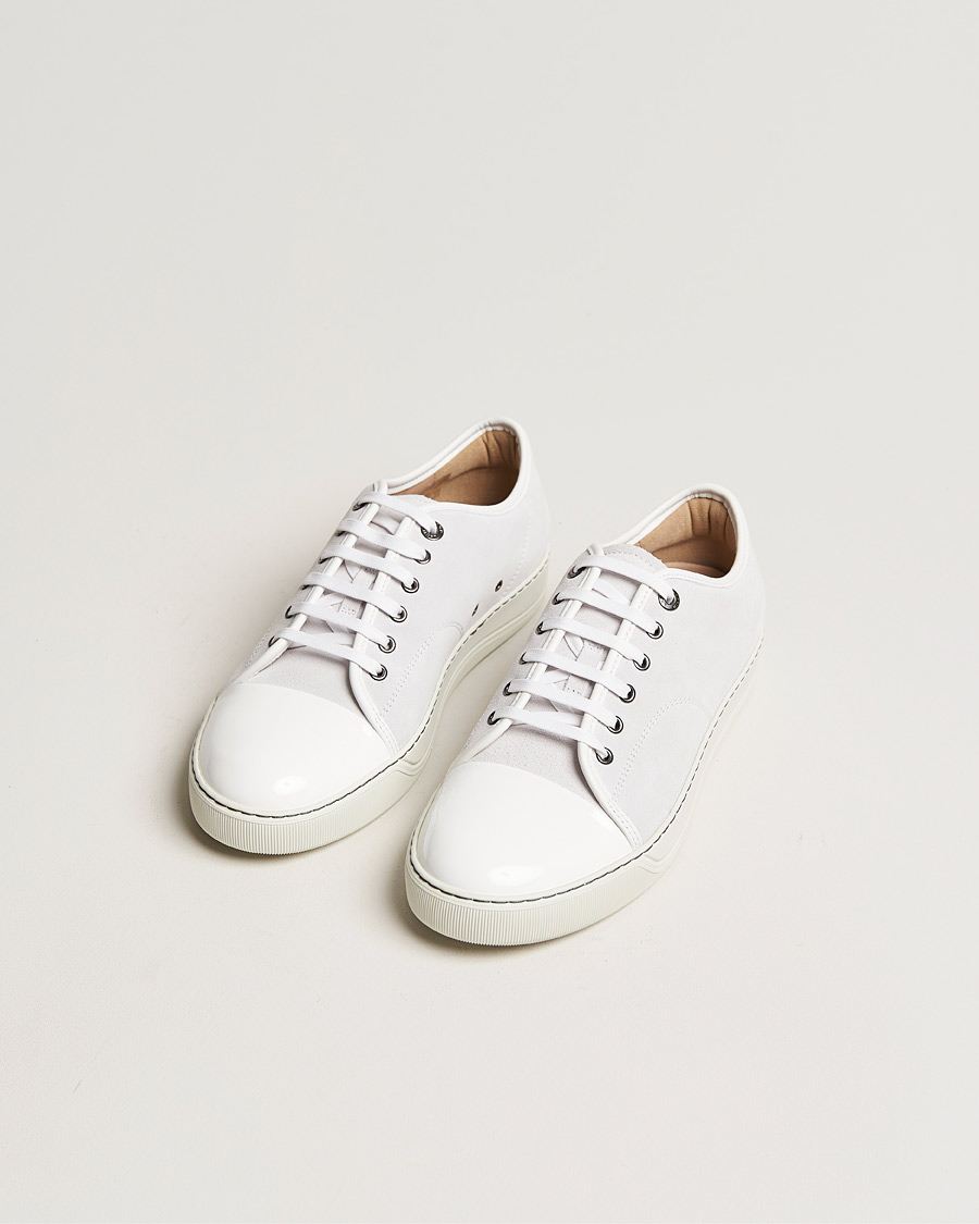 Herr |  | Lanvin | Patent Cap Toe Sneaker White