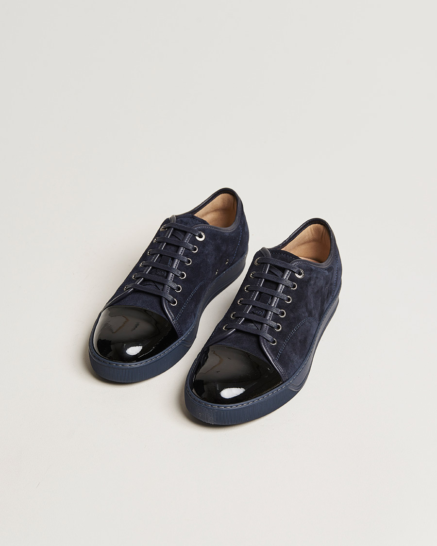 Herr | Lanvin Patent Cap Toe Sneaker Navy/Navy | Lanvin | Patent Cap Toe Sneaker Navy/Navy