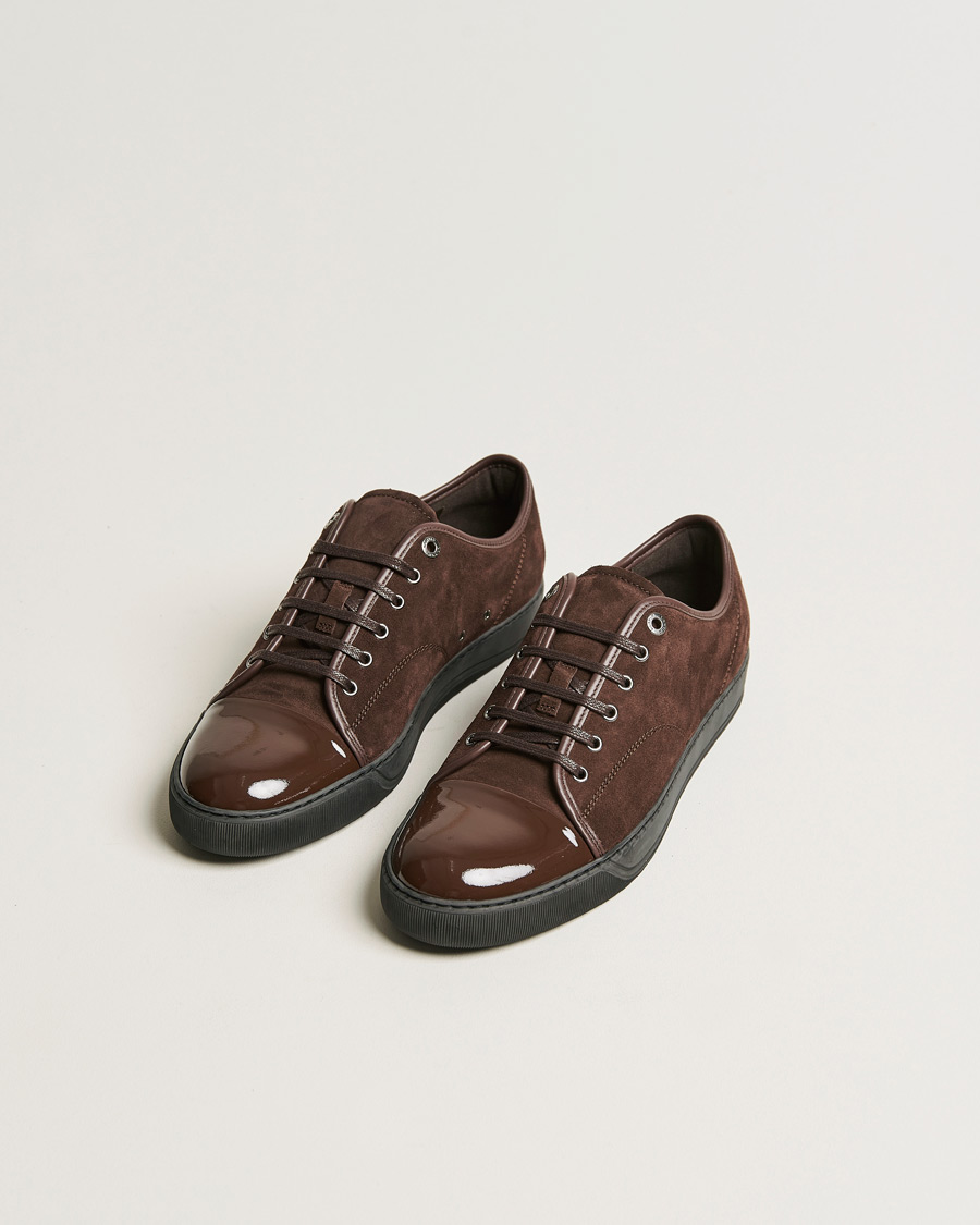 Herr | Lanvin Patent Cap Toe Sneaker Dark Brown | Lanvin | Patent Cap Toe Sneaker Dark Brown
