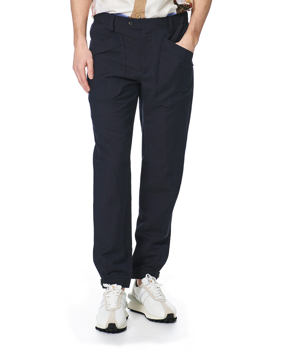 Herr | Byxor | Lanvin | Slim Fit Trousers Navy