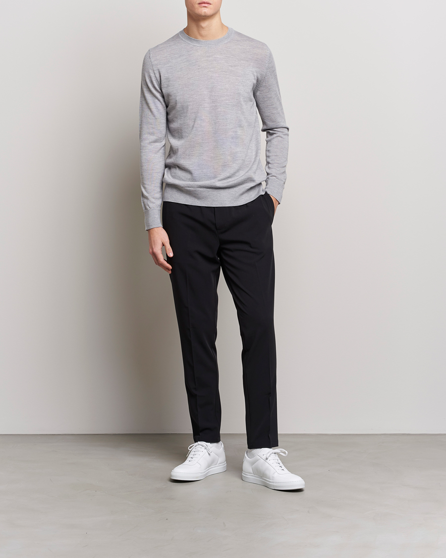Herr | Tröjor | Samsøe Samsøe | Flemming Superfine Merino Wool Crew Neck Grey Melange