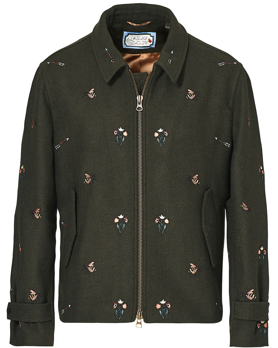 Herr | Jackor | GANT | Luke Edward Hall Emrodery Zip Jacket Tartan Green