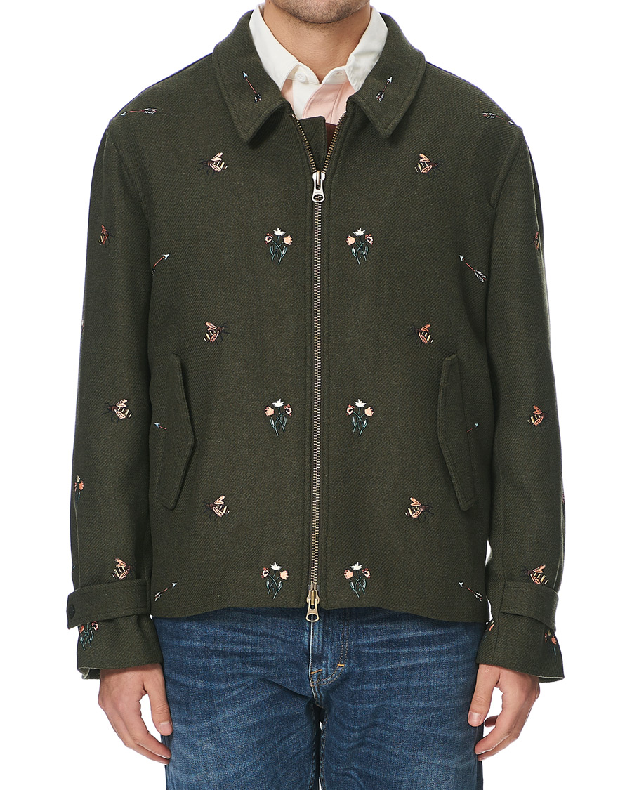Herr | Jackor | GANT | Luke Edward Hall Emrodery Zip Jacket Tartan Green
