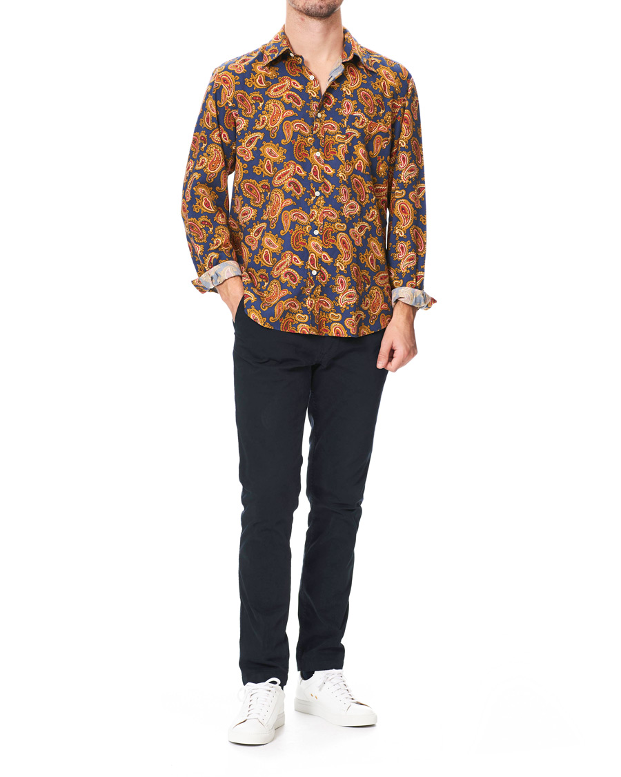 Herr | Skjortor | GANT | Luke Edward Hall Town Paisley Shirt College Blue