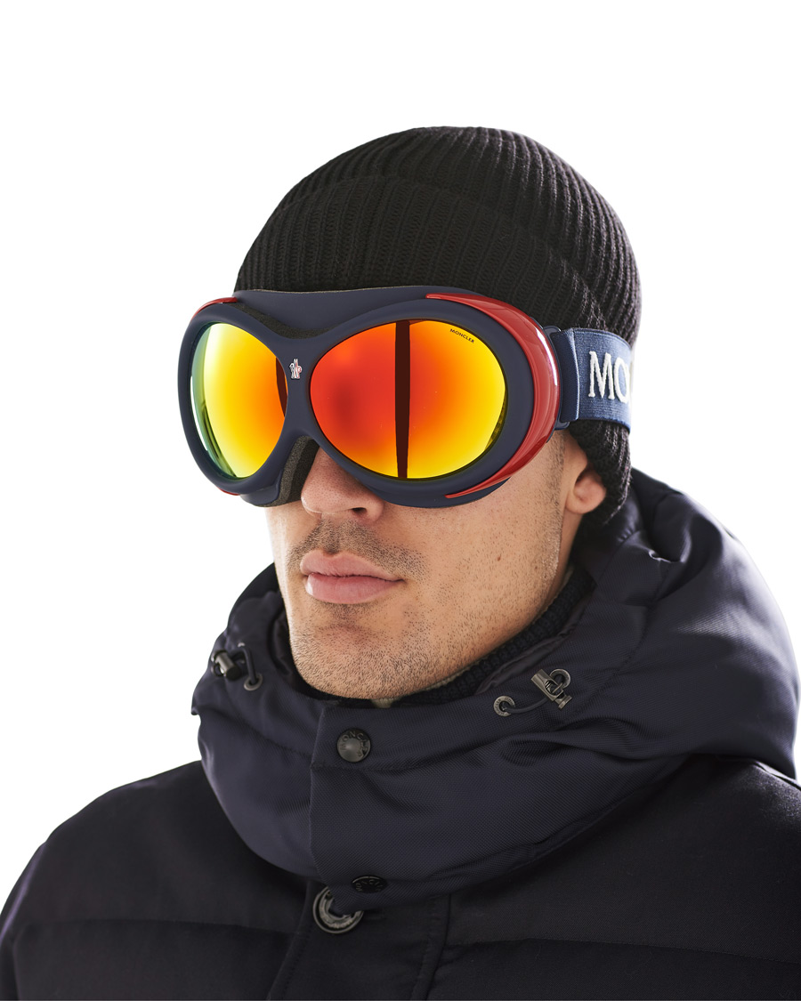 Herr | Moncler Lunettes ML0130 Goggles Blue/Red | Moncler Lunettes | ML0130 Goggles Blue/Red