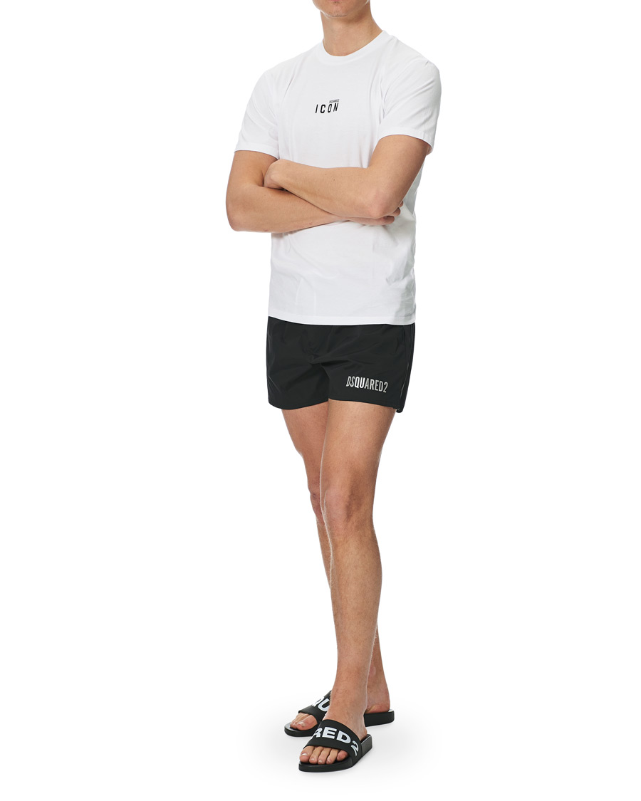 Herr | Badbyxor | Dsquared2 | Icon Boxer Mid Swimshorts Black/Silver