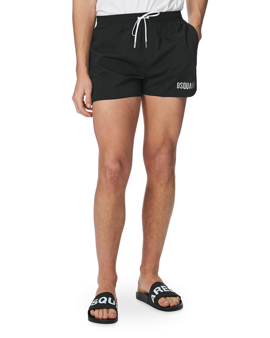 Herr | Badbyxor | Dsquared2 | Icon Boxer Mid Swimshorts Black/Silver