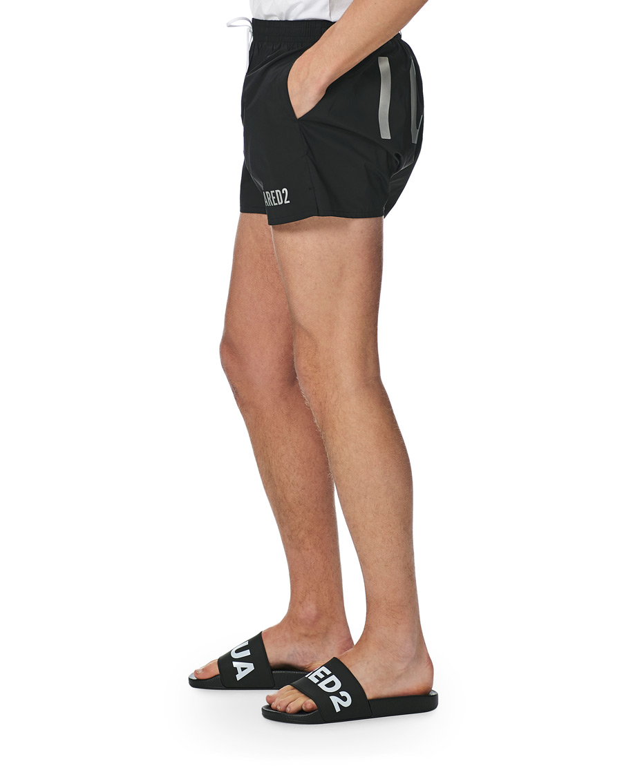 Herr | Badbyxor | Dsquared2 | Icon Boxer Mid Swimshorts Black/Silver