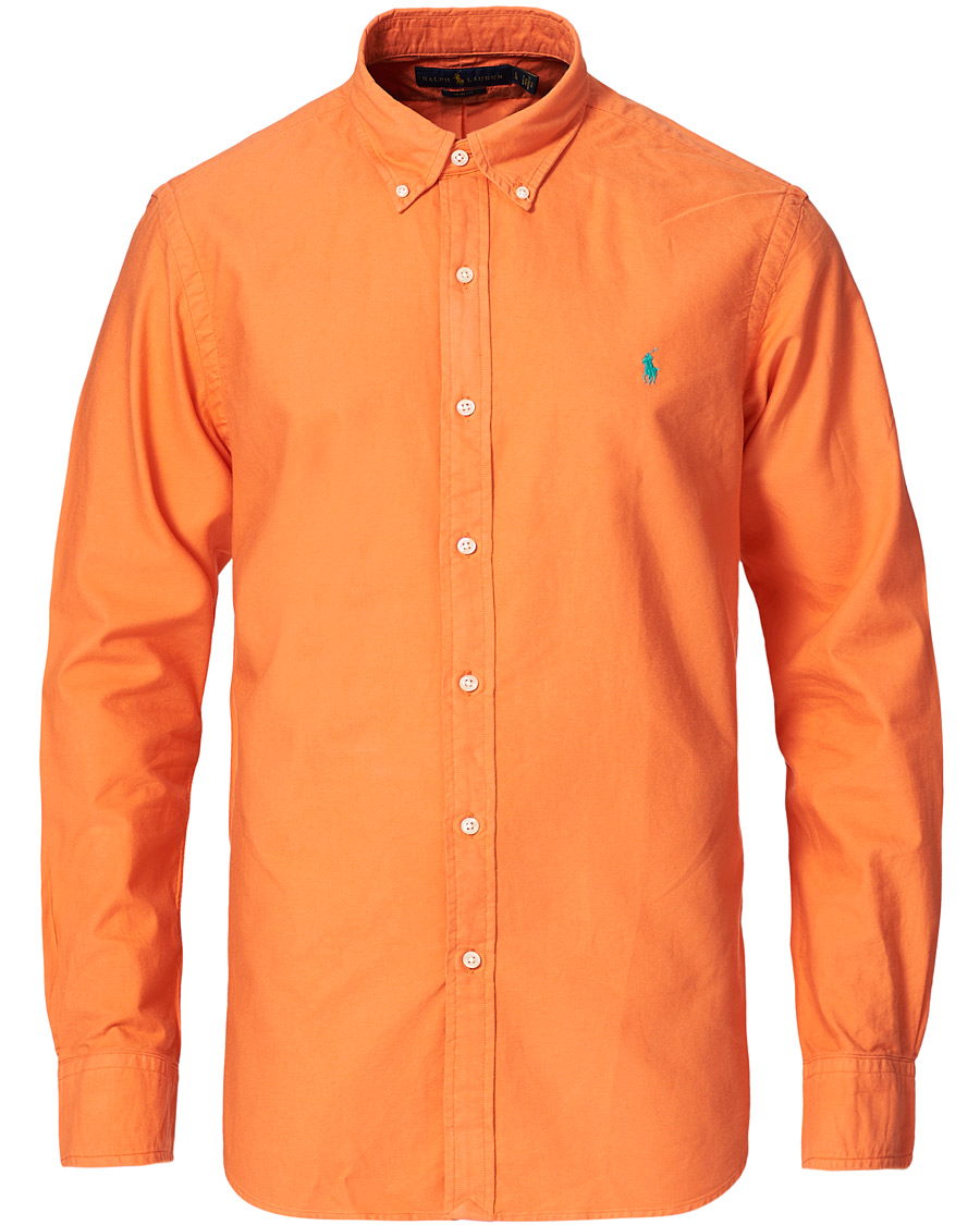 Herr | Skjortor | Polo Ralph Lauren | Slim Fit Garment Dyed Oxford Shirt Orange