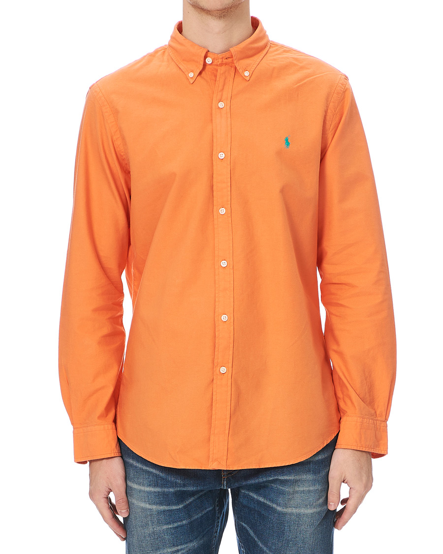 Herr | Skjortor | Polo Ralph Lauren | Slim Fit Garment Dyed Oxford Shirt Orange