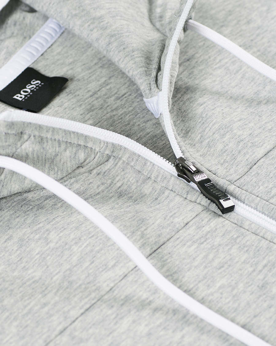 Herr | Tröjor | BOSS GREEN | BOSS Athleisure Saggy Full Zip Hoodie Grey/White