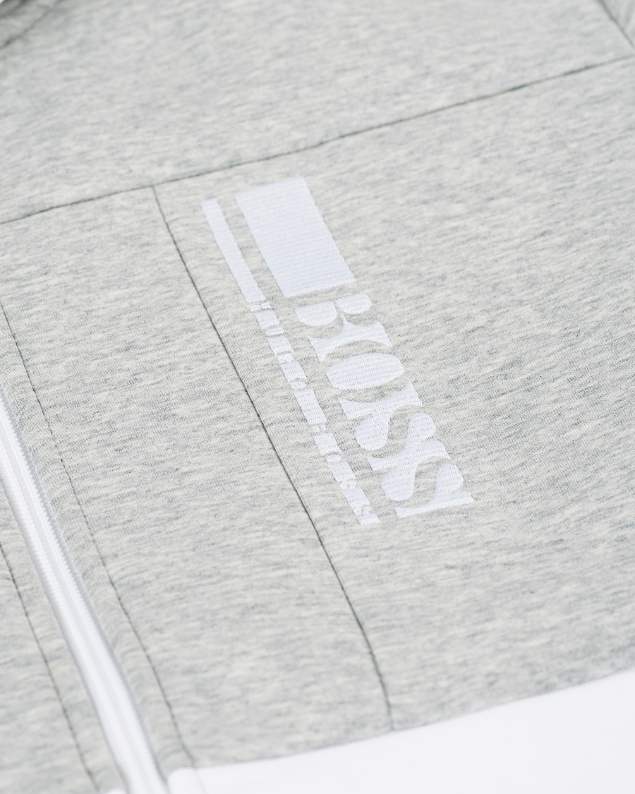 Herr | Tröjor | BOSS GREEN | BOSS Athleisure Saggy Full Zip Hoodie Grey/White