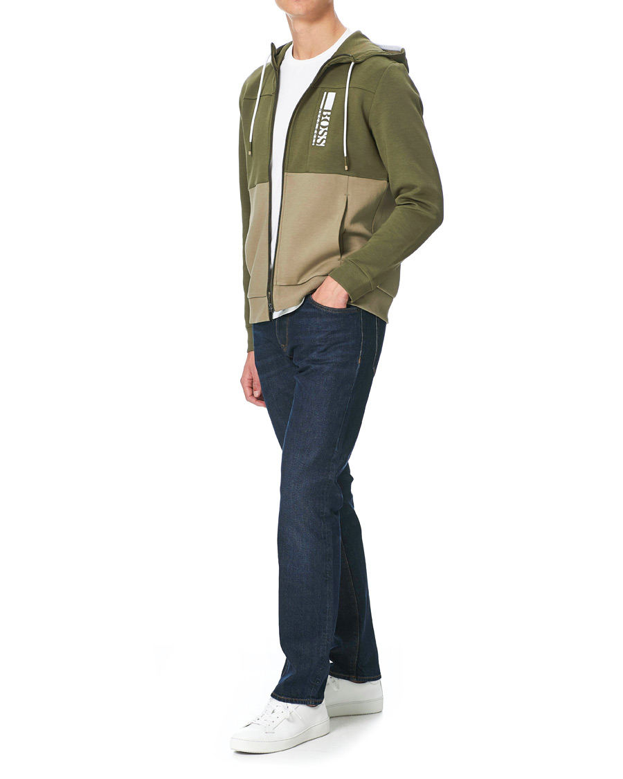 Herr | Tröjor | BOSS GREEN | BOSS Athleisure Saggy Full Zip Hoodie Dark Green