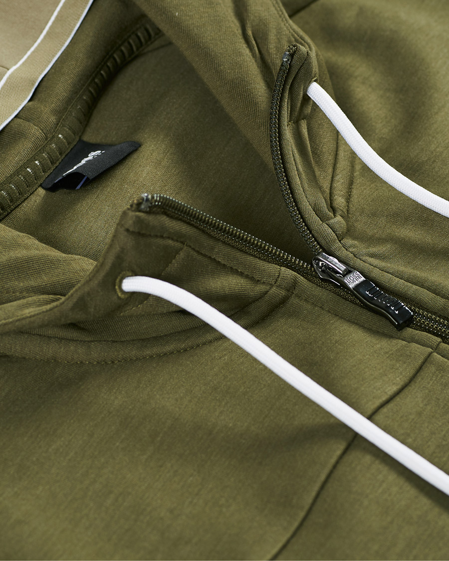 Herr | Tröjor | BOSS GREEN | BOSS Athleisure Saggy Full Zip Hoodie Dark Green