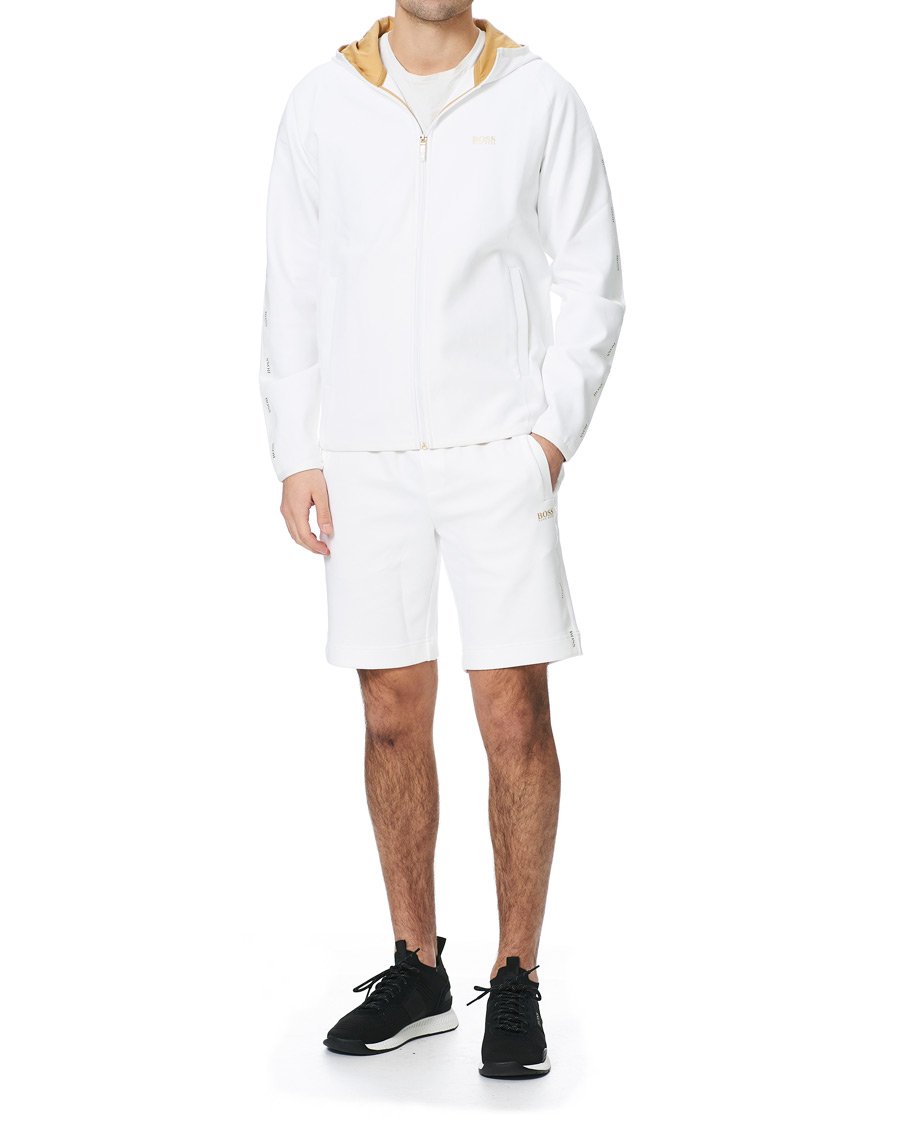 Herr | Tröjor | BOSS GREEN | BOSS Athleisure Saggy Taped Full Zip Hoodie White