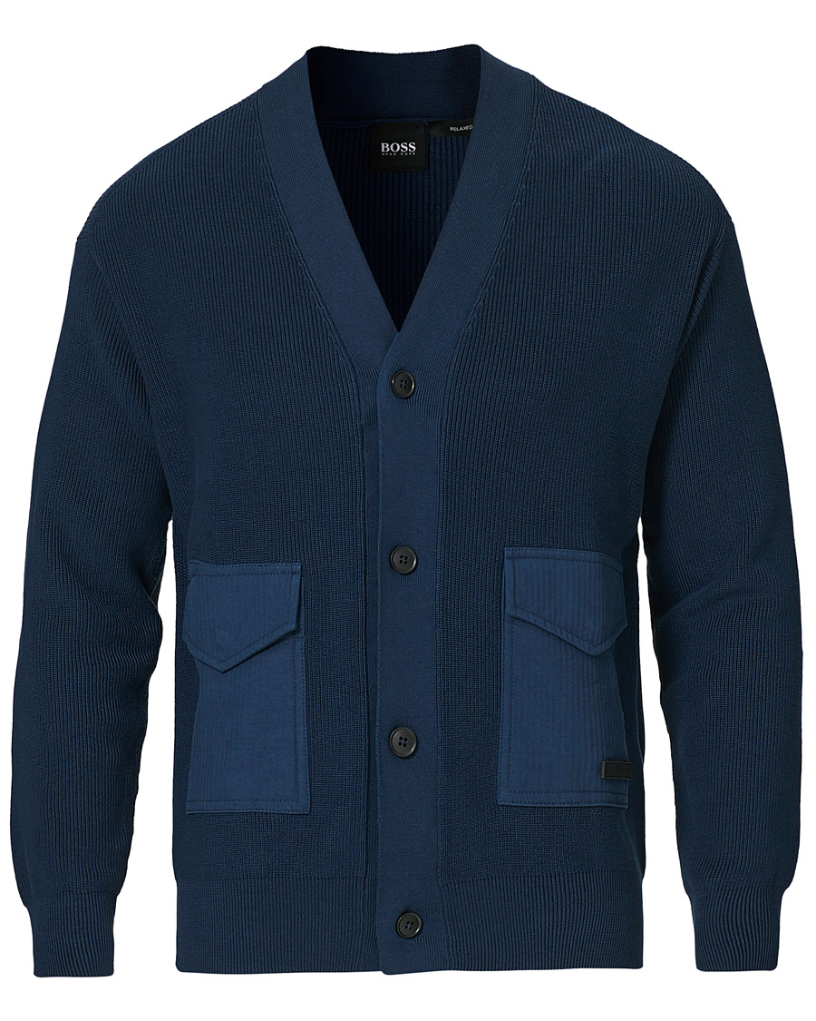Herr | Tröjor | BOSS ORANGE | BOSS Casual Kardione Knitted Cardigan Dark Blue