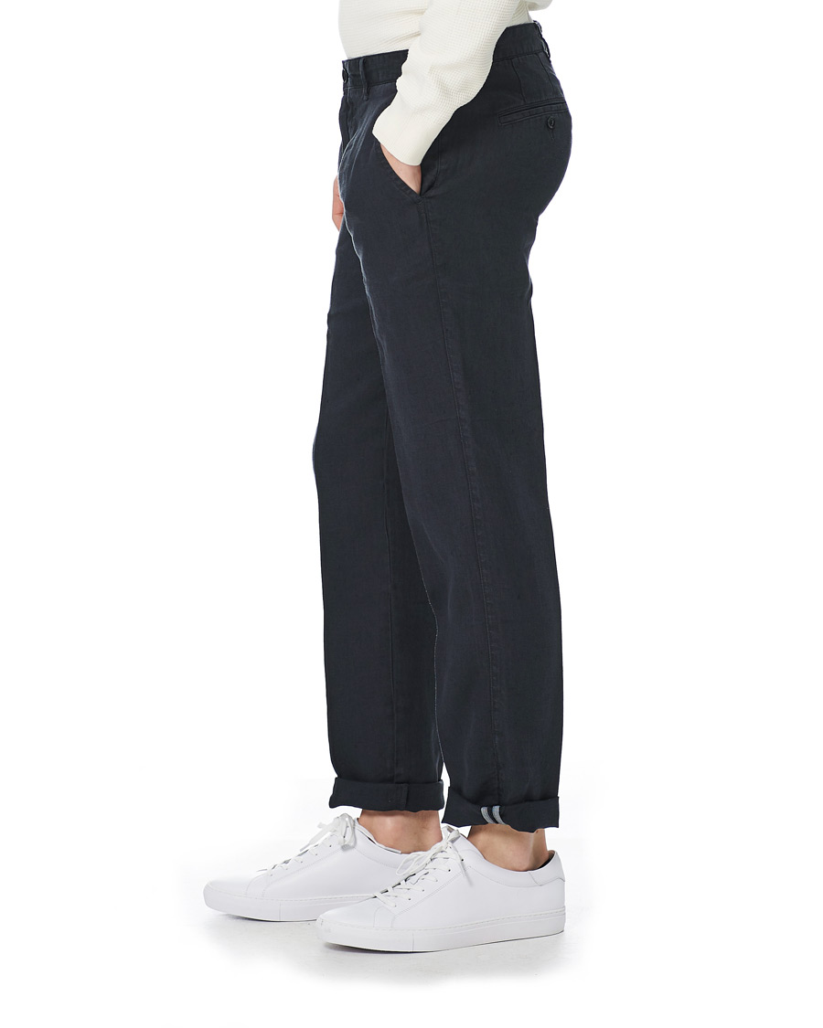 Herr | Byxor | BOSS BLACK | BOSS Crigan Linen Pants Dark Blue