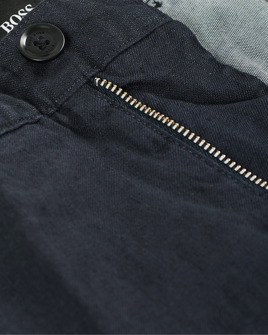 Herr | Byxor | BOSS BLACK | BOSS Crigan Linen Pants Dark Blue