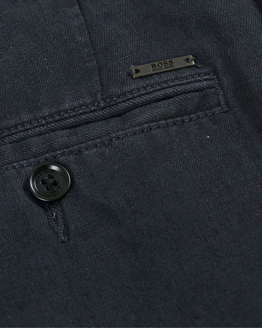 Herr | Byxor | BOSS BLACK | BOSS Crigan Linen Pants Dark Blue
