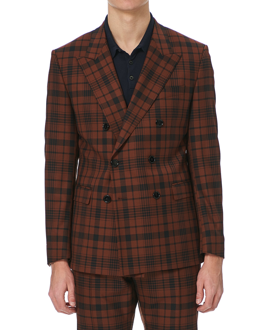 Herr | Kostymer | BOSS BLACK | BOSS Cliff/Floyed Wool Check Double Breasted Suit Rust