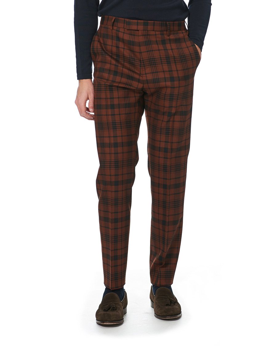 Herr | Kostymer | BOSS BLACK | BOSS Cliff/Floyed Wool Check Double Breasted Suit Rust