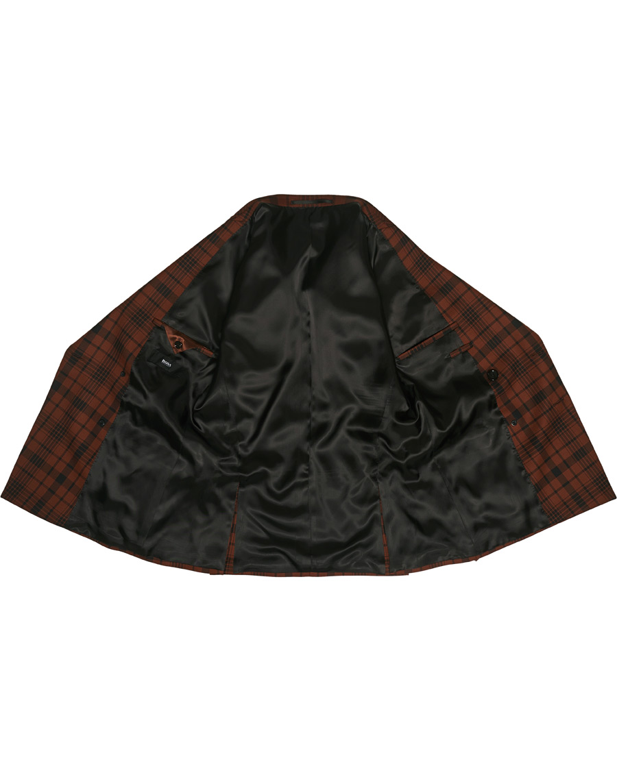 Herr | Kostymer | BOSS BLACK | BOSS Cliff/Floyed Wool Check Double Breasted Suit Rust