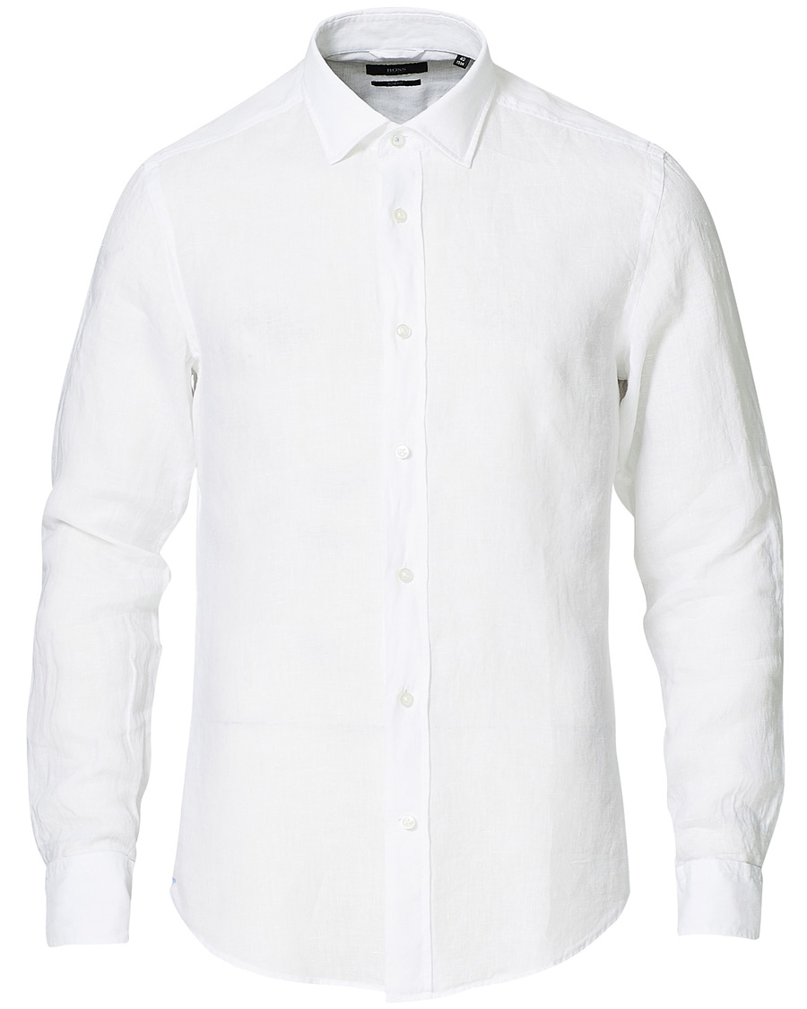 Herr | Skjortor | BOSS BLACK | BOSS Joy Linen Shirt White