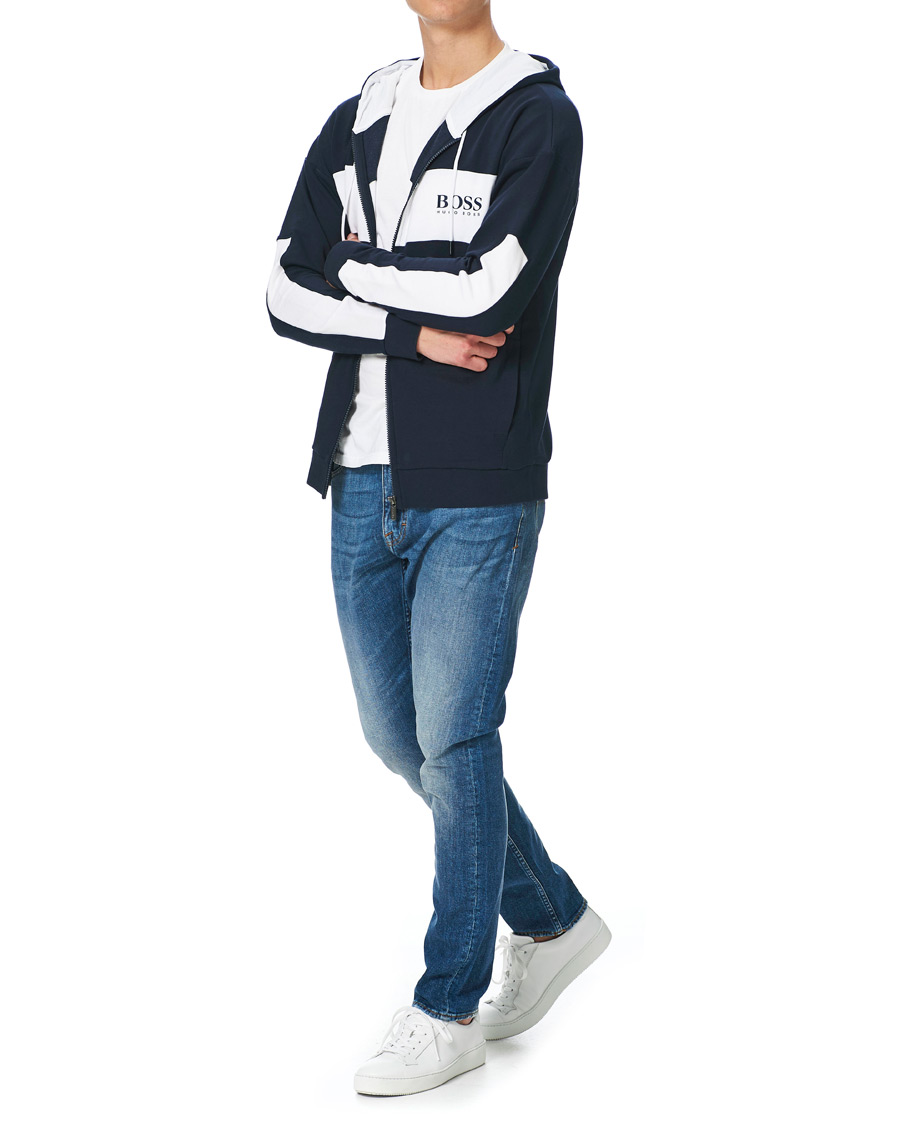 Herr | Tröjor | BOSS BLACK | BOSS Full Zip Hoodie Jacket Dark Blue