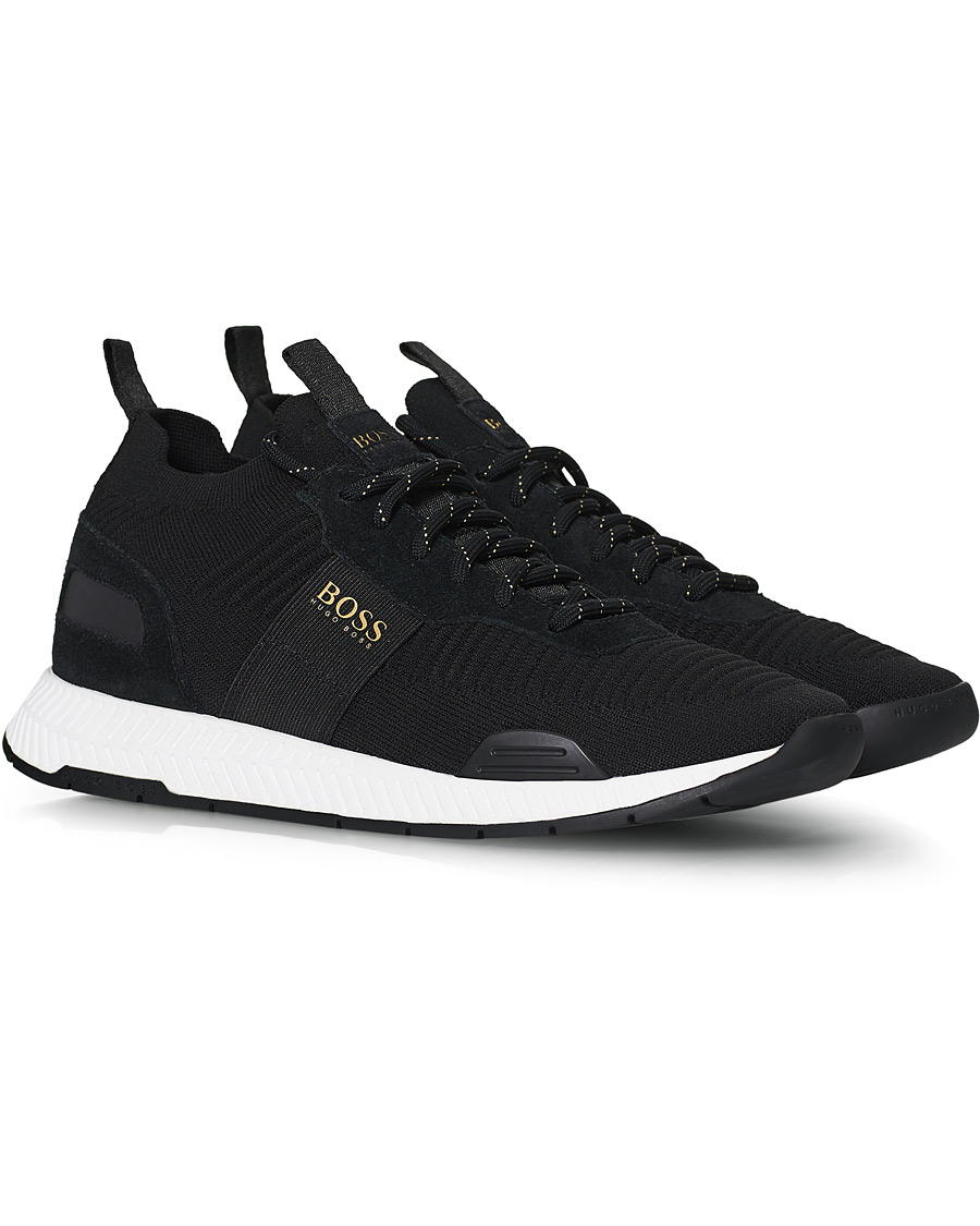 Herr | BOSS Titanium Mesh Running Sneaker Black/Gold | BOSS BLACK | BOSS Titanium Mesh Running Sneaker Black/Gold