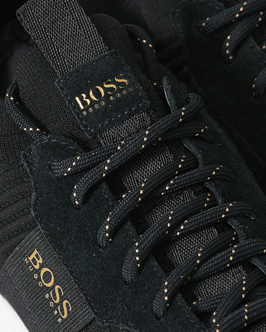 Herr | BOSS Titanium Mesh Running Sneaker Black/Gold | BOSS BLACK | BOSS Titanium Mesh Running Sneaker Black/Gold