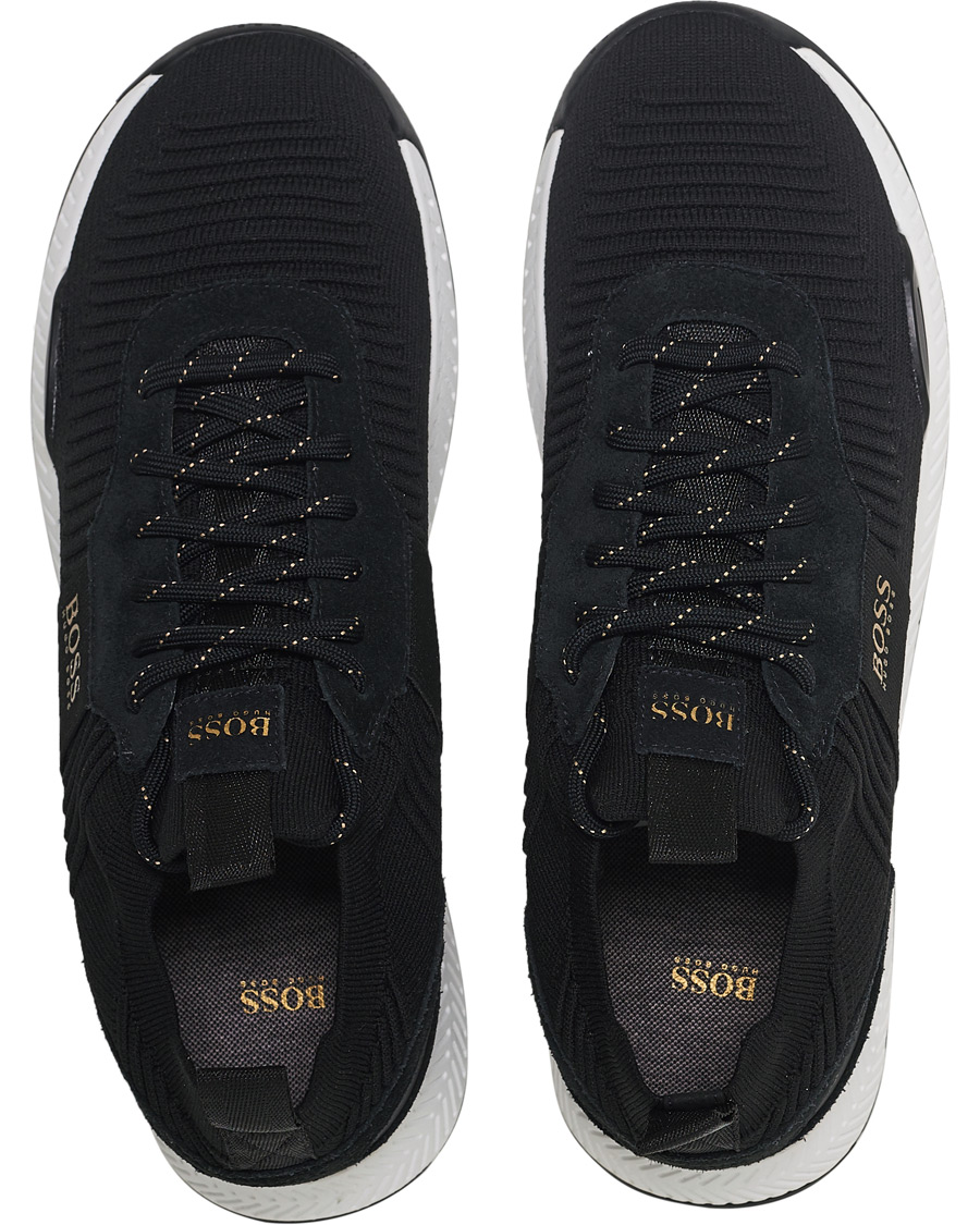 Herr | BOSS Titanium Mesh Running Sneaker Black/Gold | BOSS BLACK | BOSS Titanium Mesh Running Sneaker Black/Gold
