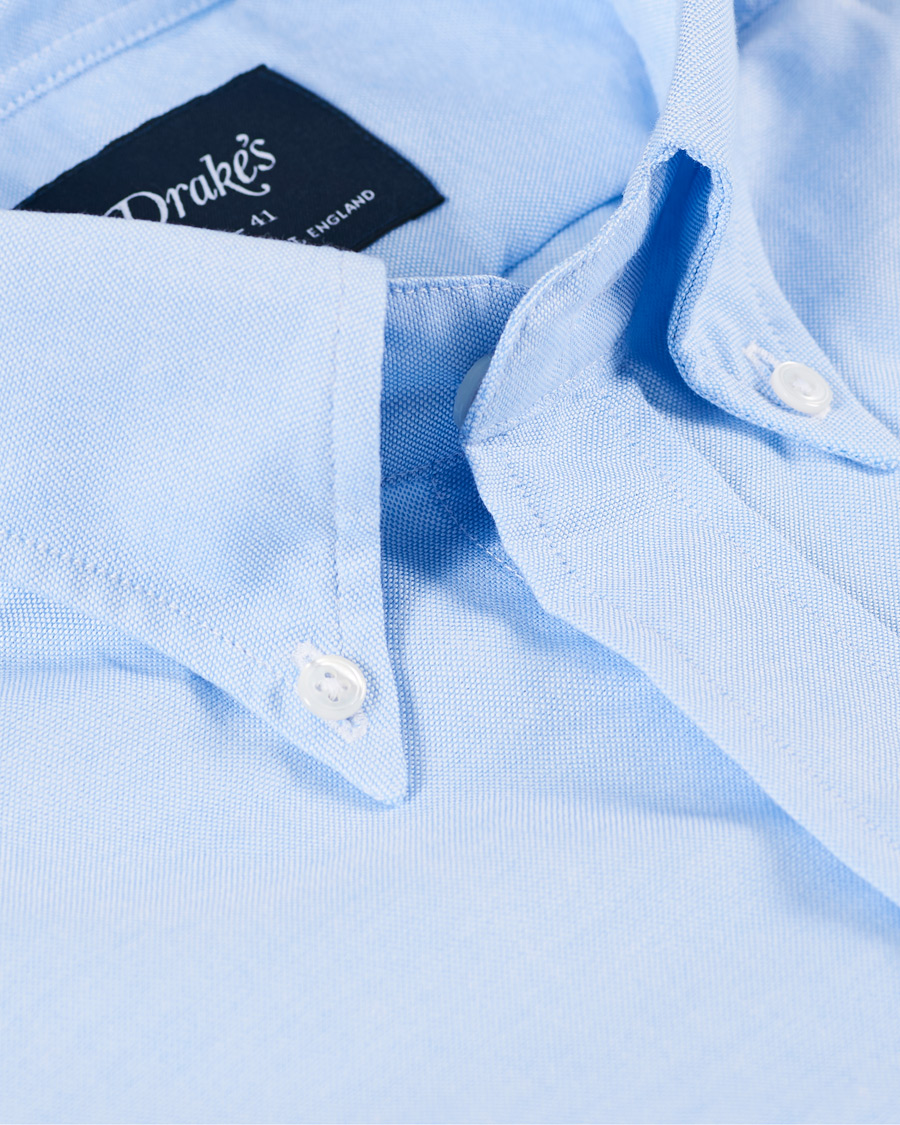 Herr | Skjortor | Drake's | Oxford Button Down Shirt Sky